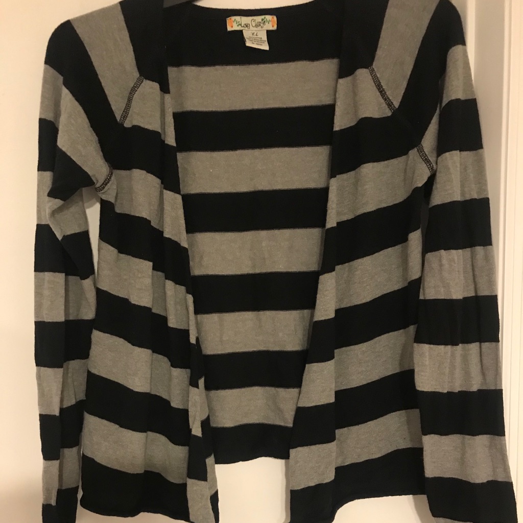 Black And Grey Striped Sweater Size Xl